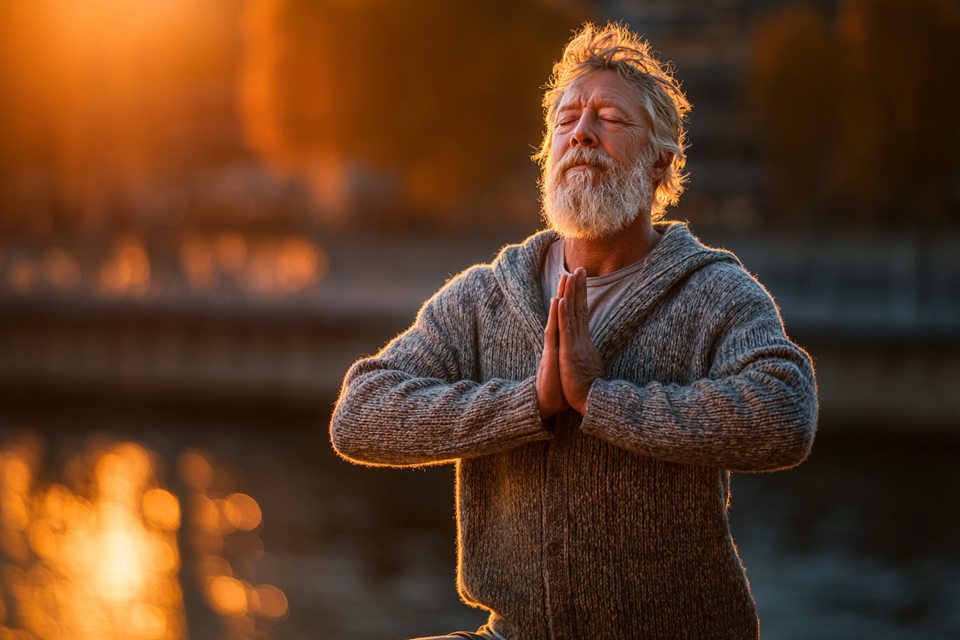 Група людей практикує йогу в парку